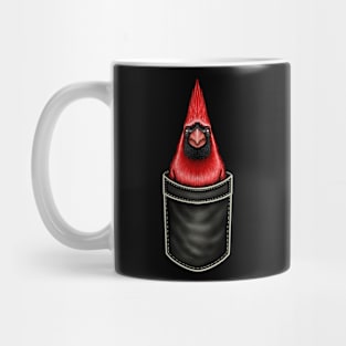 Red Cardinal bird in the pocket Mug